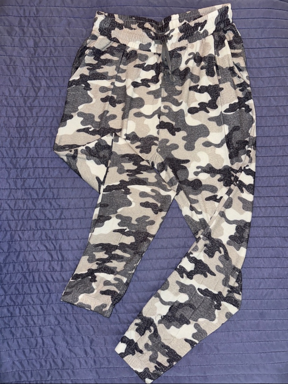 ZYIA Camo Boyfriend Joggers in Gray, Black, White